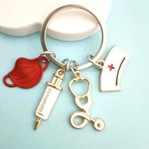 Nurse Keychain w/Mask Syringe/Stethoscope🩺